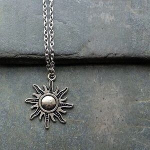Silver Sun Pendant Necklace